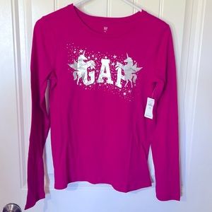 NEW GIRLS GAP LONG SLEEVE TEE SIZE 14/16
